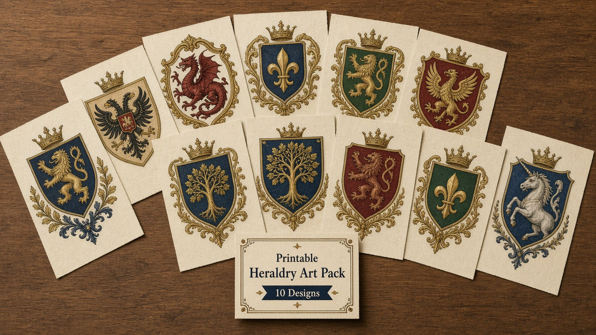 Printable Heraldry Art Pack (10 designs)
